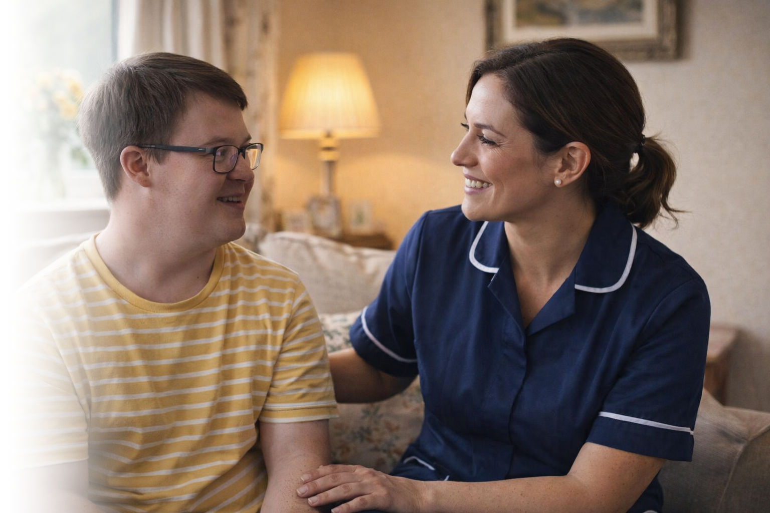 Avican Support staff supporting an individual